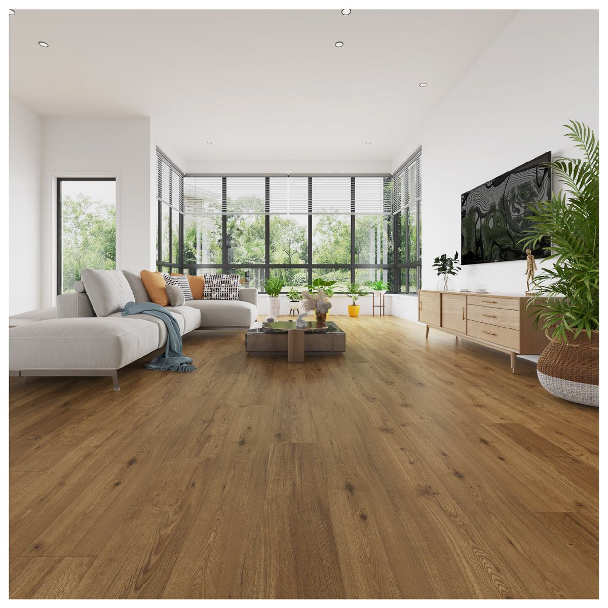 BALEXPO - Piso SPC Roble Miel 5mm 0.3 IXPE 1.0 mm Caja 2.214 m2