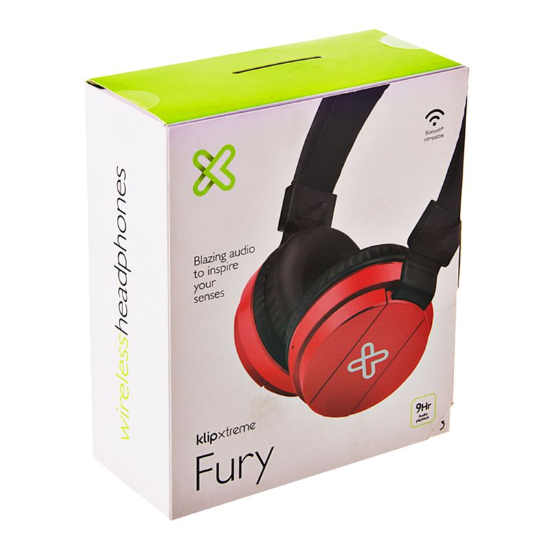 KLIPXTREME - AUDIFONOS KHS-620RD ROJOS FURY KLIPXTREME BLUETOOTH