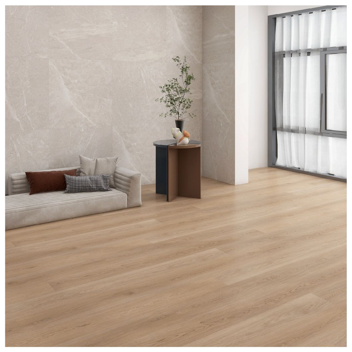 BALEXPO - Piso SPC Roble Dubai 5mm 0.3 IXPE 1.0 mm  Caja 2.6352 m2