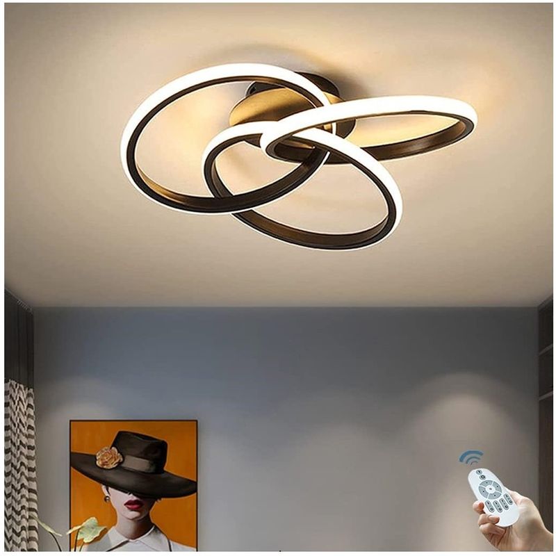GENERICO - Lampara de techo led negro incluye control remoto
