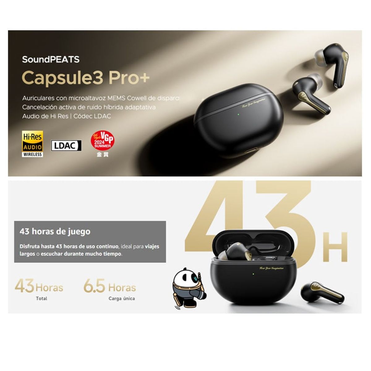 SOUNDPEATS - Audifonos SoundPEATS Capsule3 Pro+ Hi-Res TWS con ANC con LDAC