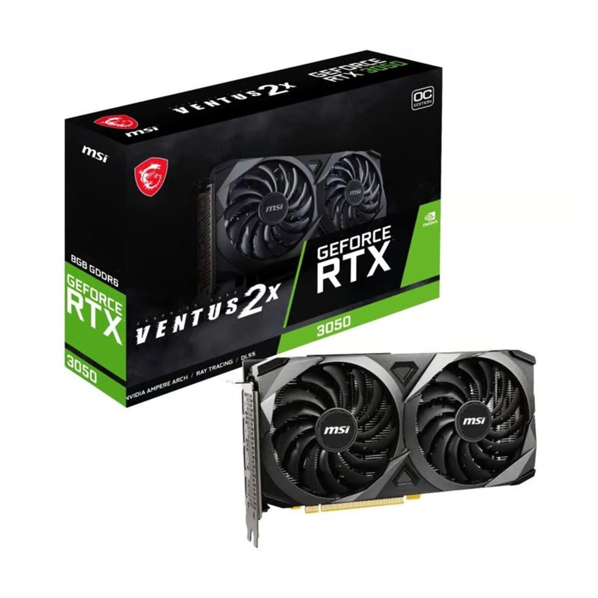 MSI - Tarjeta de Video MSI Nvidia RTX 3050 8GB GDDR6 GAMING