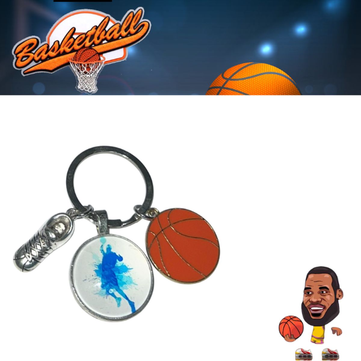 GENERICO - Llavero Baloncesto NBA - Azul_.
