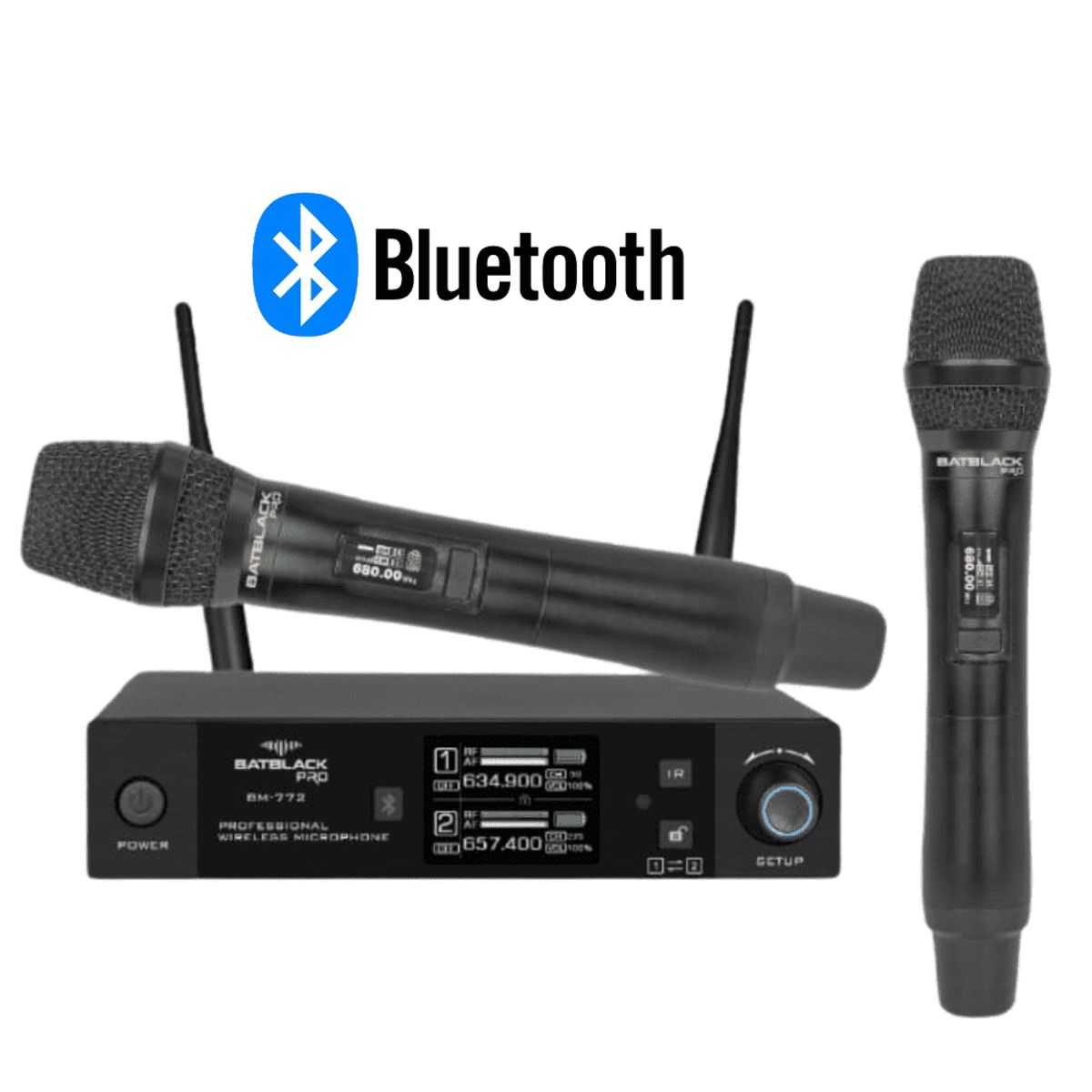 BATBLACK - microfono inalambrico profesional uhf batblack bt-776