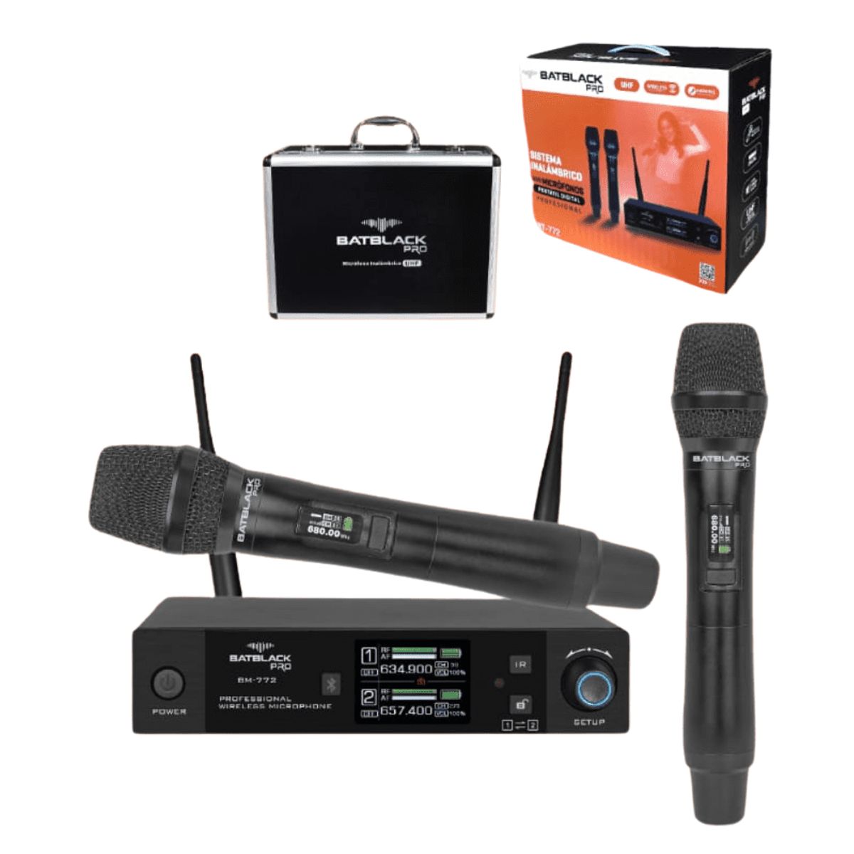 BATBLACK - microfono inalambrico profesional uhf batblack bt-776