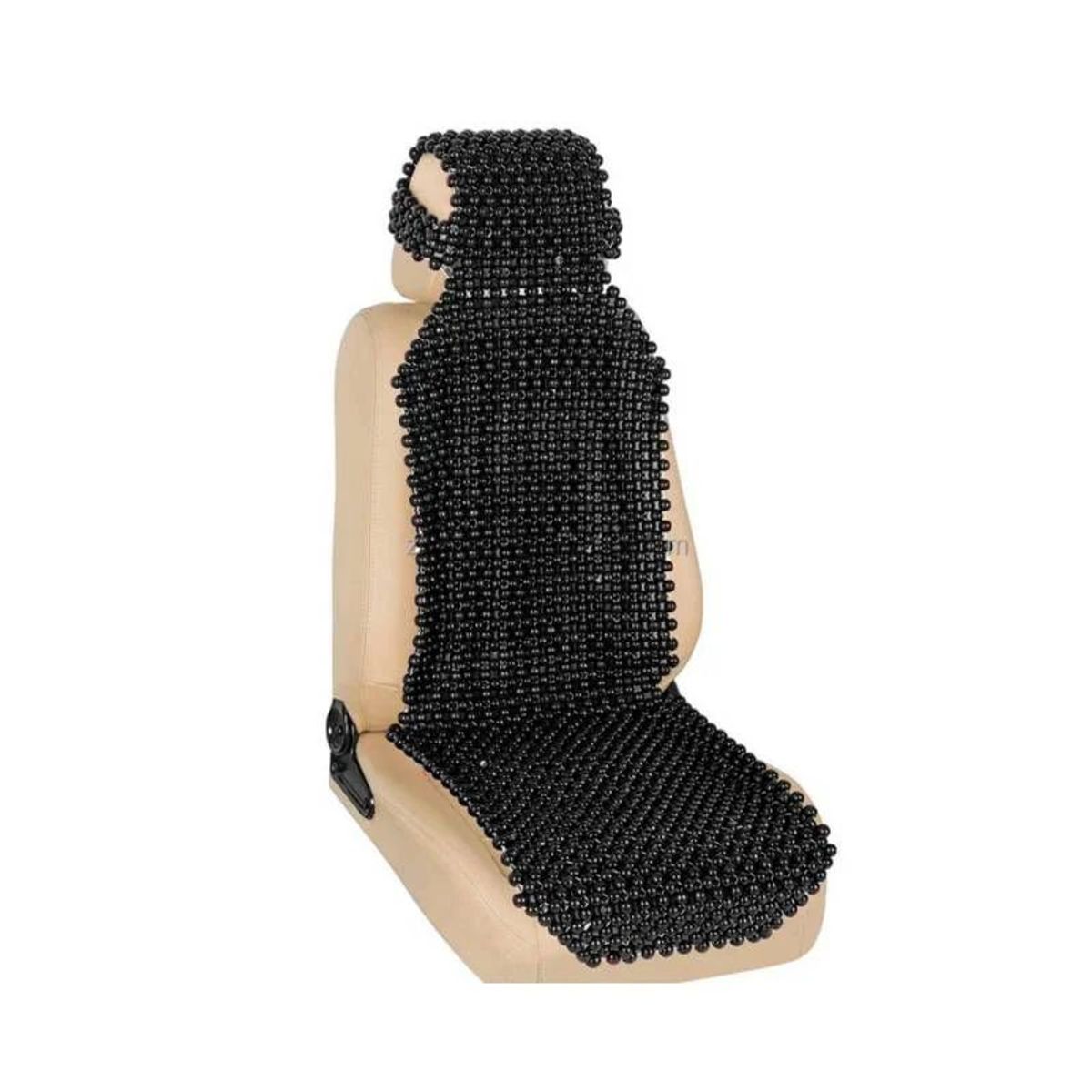 GENERICO - Respaldar de Auto Bolita con Cabecera Hilo Reforzado Negro