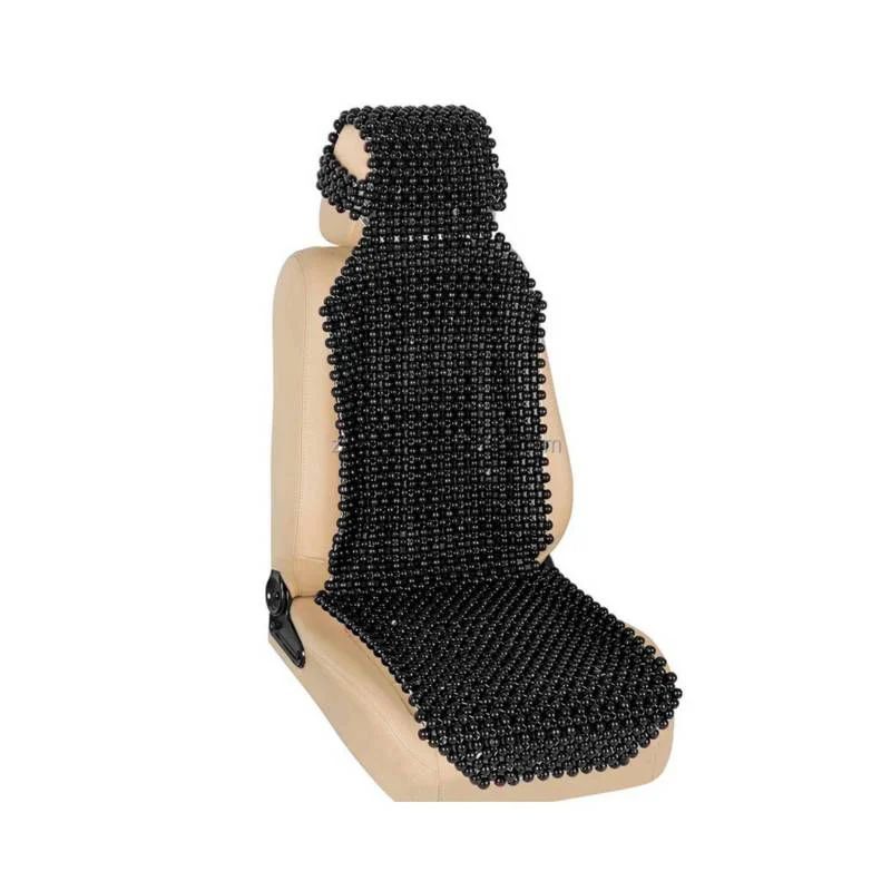 GENERICO - Respaldar de Auto Bolita con Cabecera Hilo Reforzado Negro