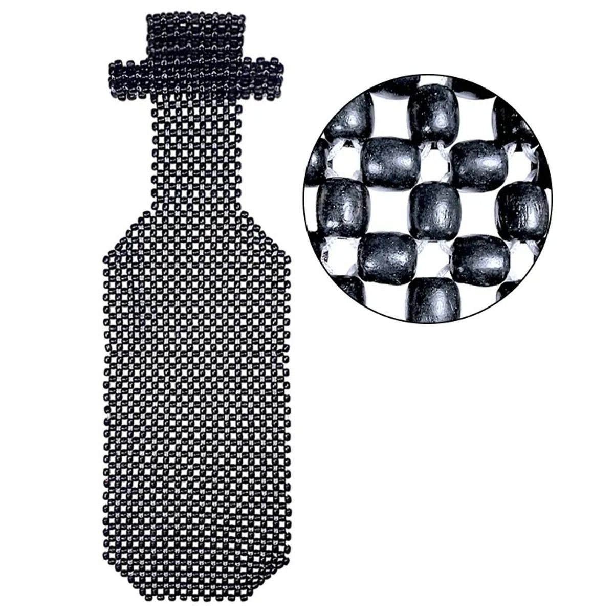 GENERICO - Respaldar de Auto Bolita con Cabecera Hilo Reforzado Negro