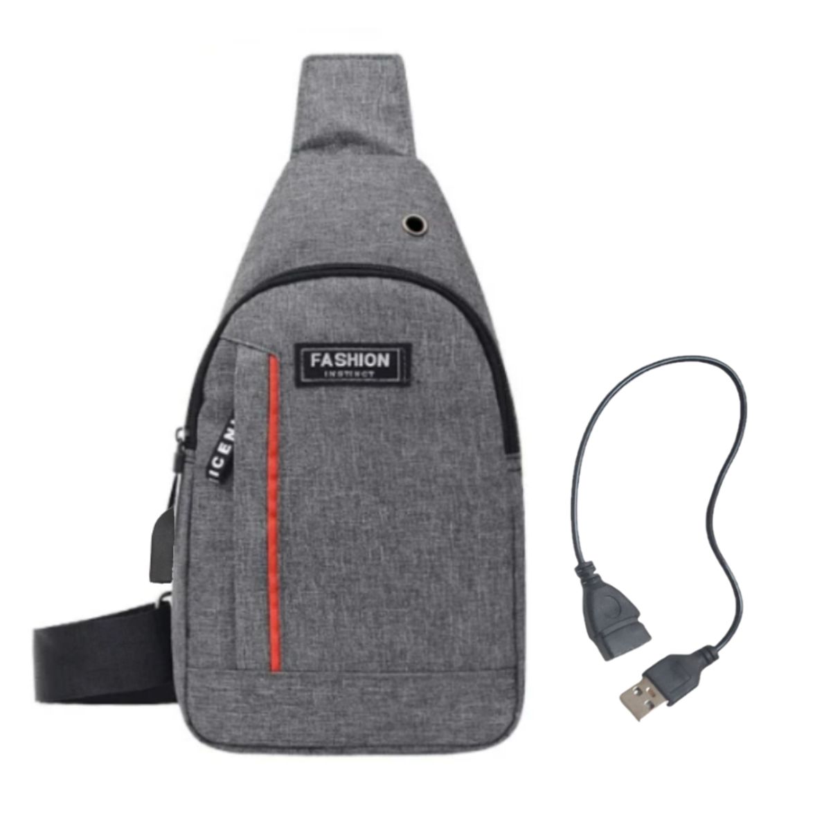 GENERICO - Pechera Mochila Morral Hombre de nylon Con conector USB