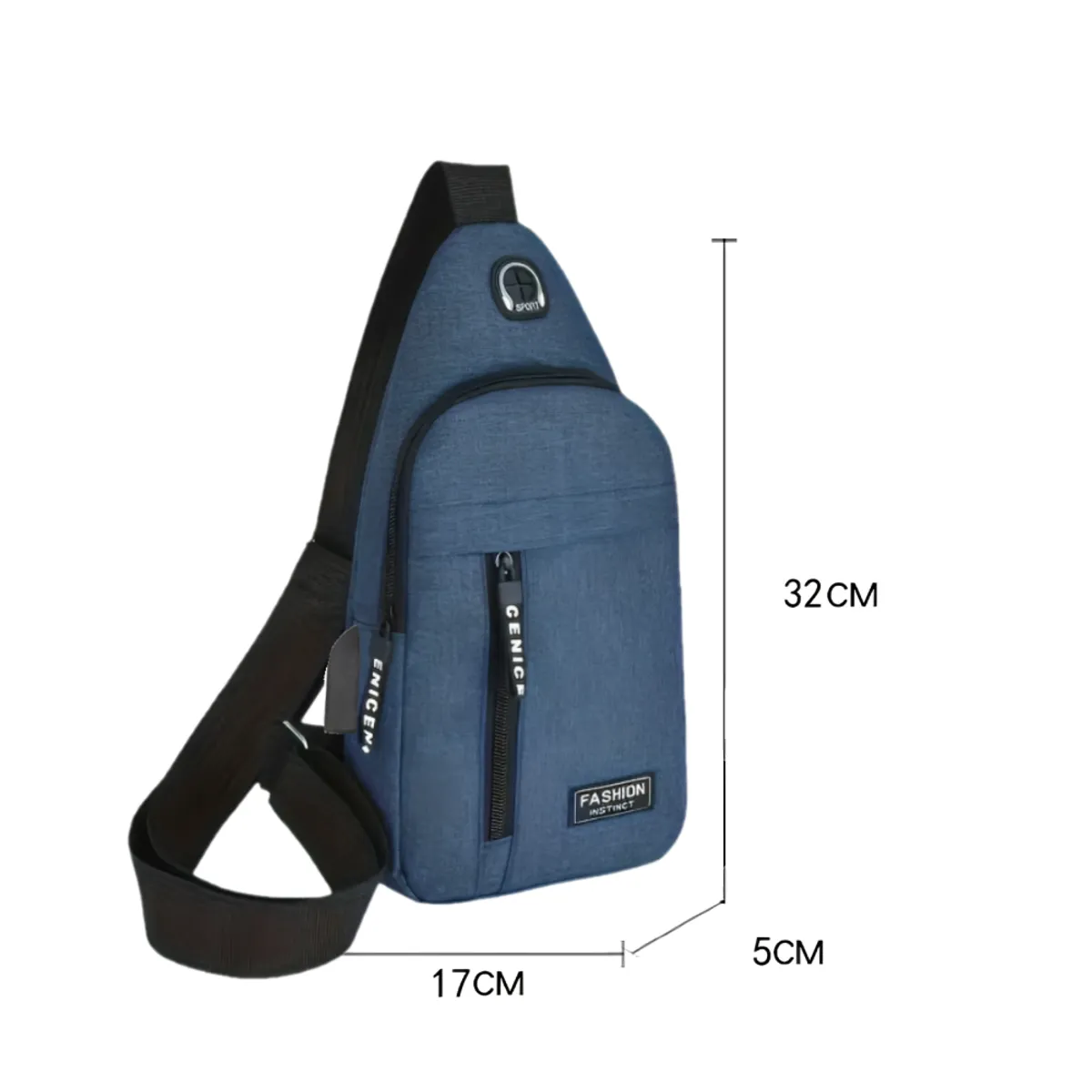 GENERICO - Pechera Mochila Morral Hombre de nylon con puerto USB