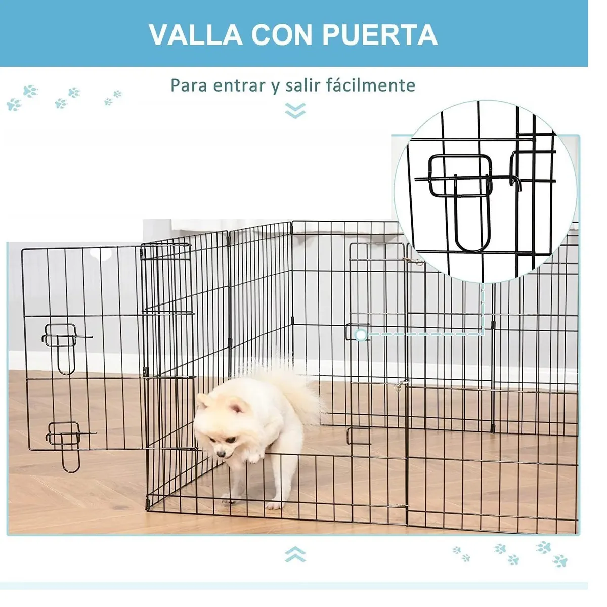 GENERICO - CERCO CORRAL REJA JAULA CORRALITO CASA MASCOTA 60X60CM 6PZAS