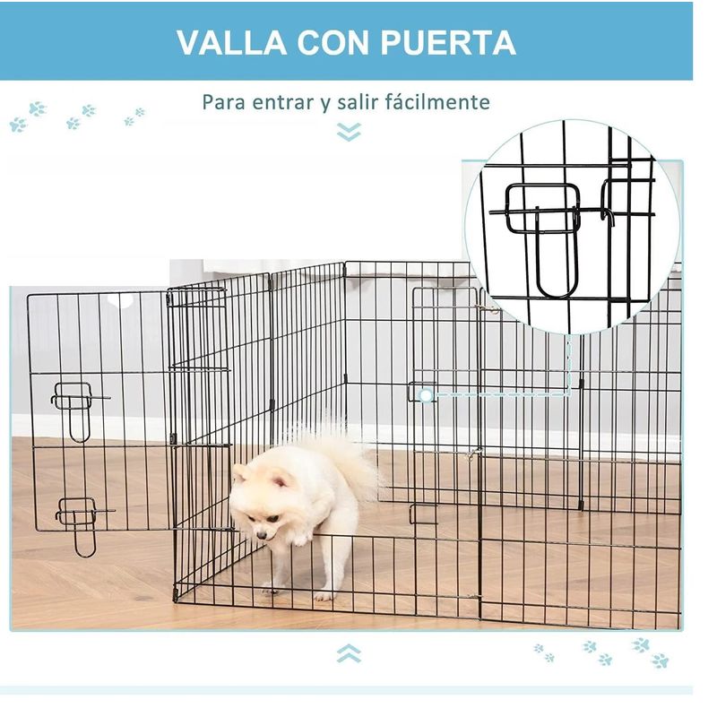 GENERICO - CERCO CORRAL REJA JAULA CORRALITO CASA MASCOTA 60X60CM 6PZAS