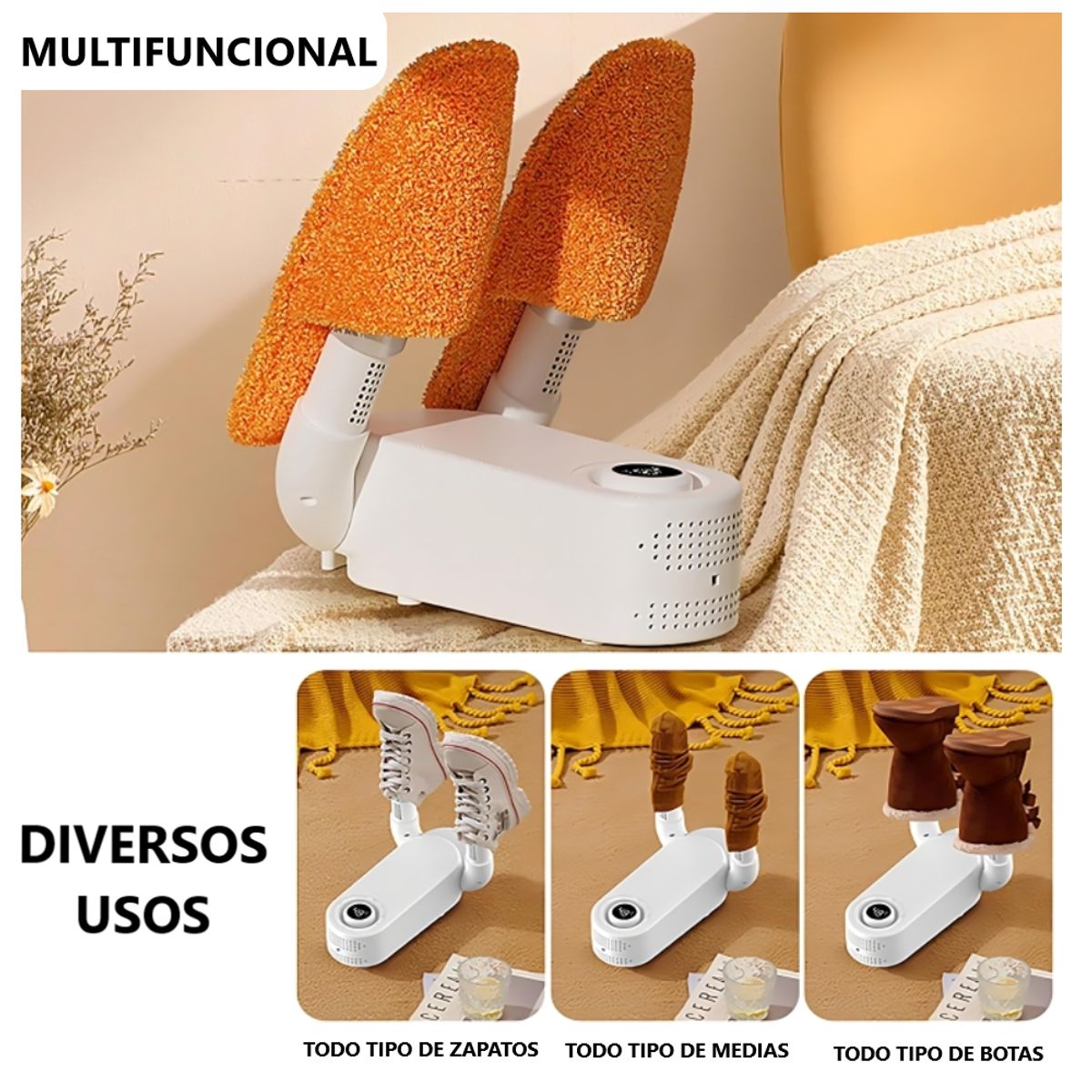 GENERICO - Secador Esterilizador De Calzado 360° plegable portátil