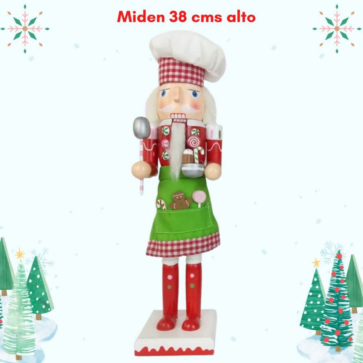 GENERICO - Cascanueces Navidad Chef 38 cms - Modelo Pastelero II