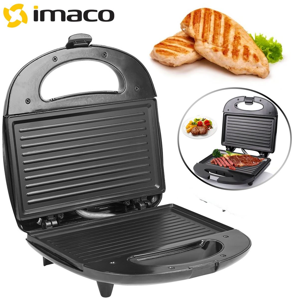 IMACO - Sandwichera Grill Imaco Linea Gourmet Acero ISG014A