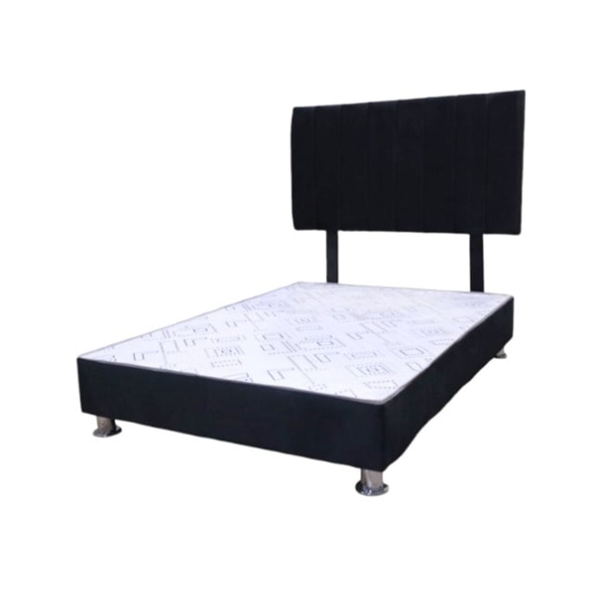 MUEBLES MACRUMO - Cama Cali Negro – 1.5 plazas – Tela Antifluido