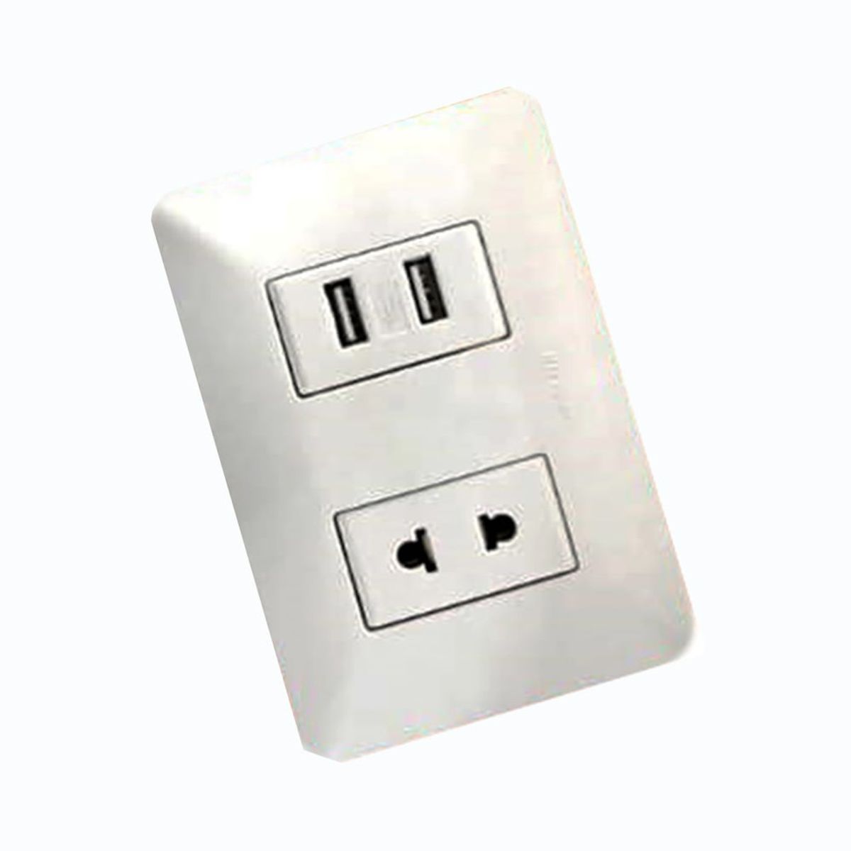 OPALUX - Tomacorriente Simple Universal + USB Doble BM1226 OPALUX