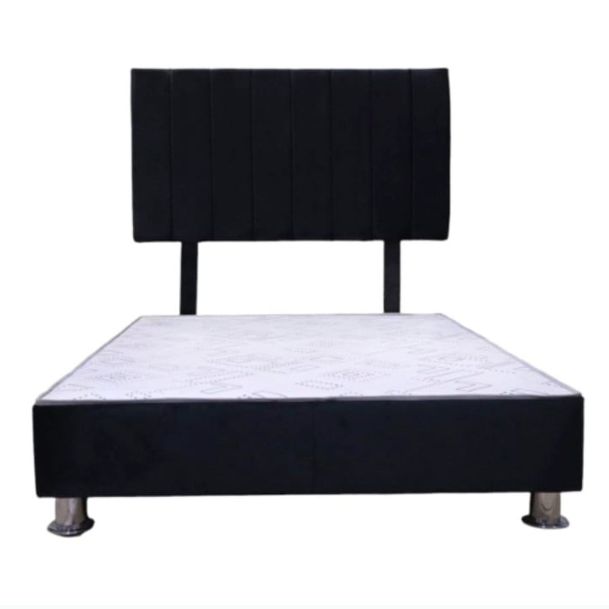MUEBLES MACRUMO - Cama Cali Negro – 2 plazas – Tela Antifluido