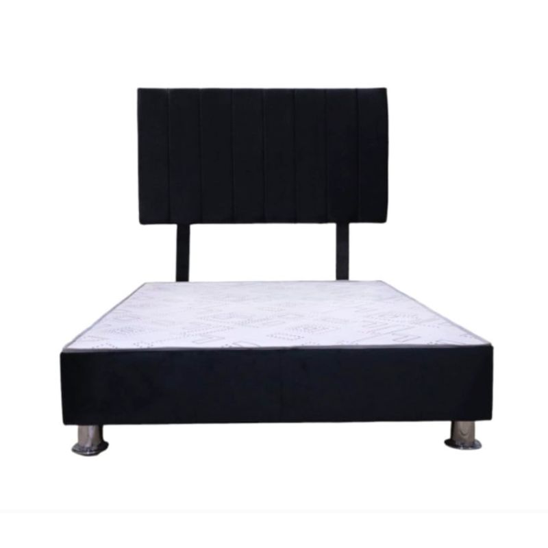 MUEBLES MACRUMO - Cama Cali Negro  King  Tela Antifluido