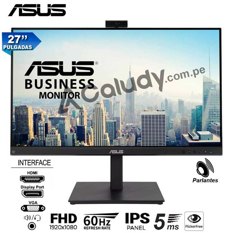 ASUS - Monitor Videoconferencia ASUS BE279QSK FullHD IPS Pivot Webcam Parlant