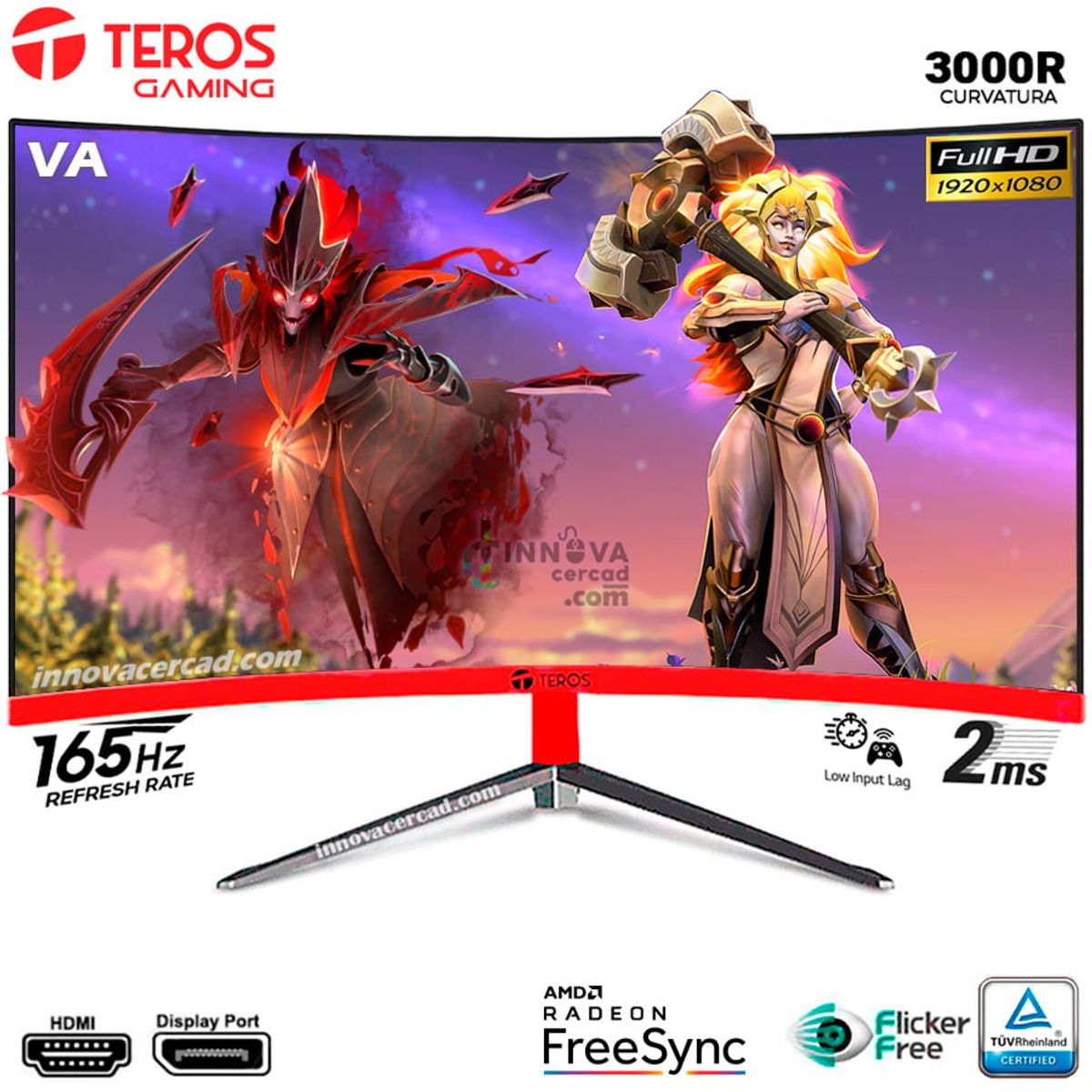 TEROS - Monitor Teros TE-2471G 24 VA CURVO Full HD 165HZ 2MS HDMIDP