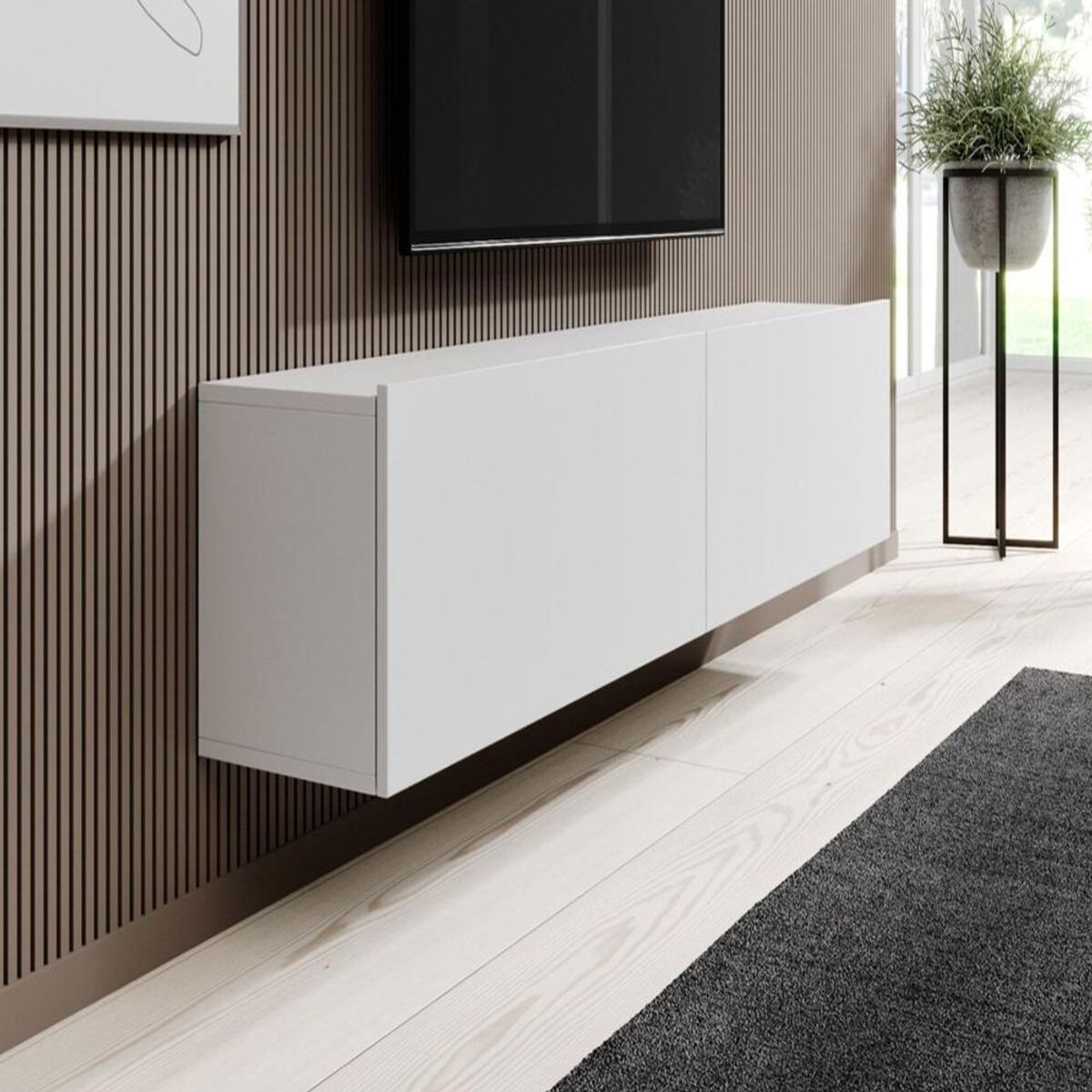 TU MESITA - Mesa de TV TU MESITA Flotante Nieves color Blanco 2 puertas