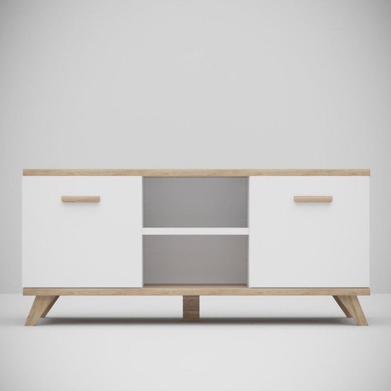 TU MESITA - Mesa de TV TU MESITA Moderna Atalaya color BlancoDuna 2 puertas