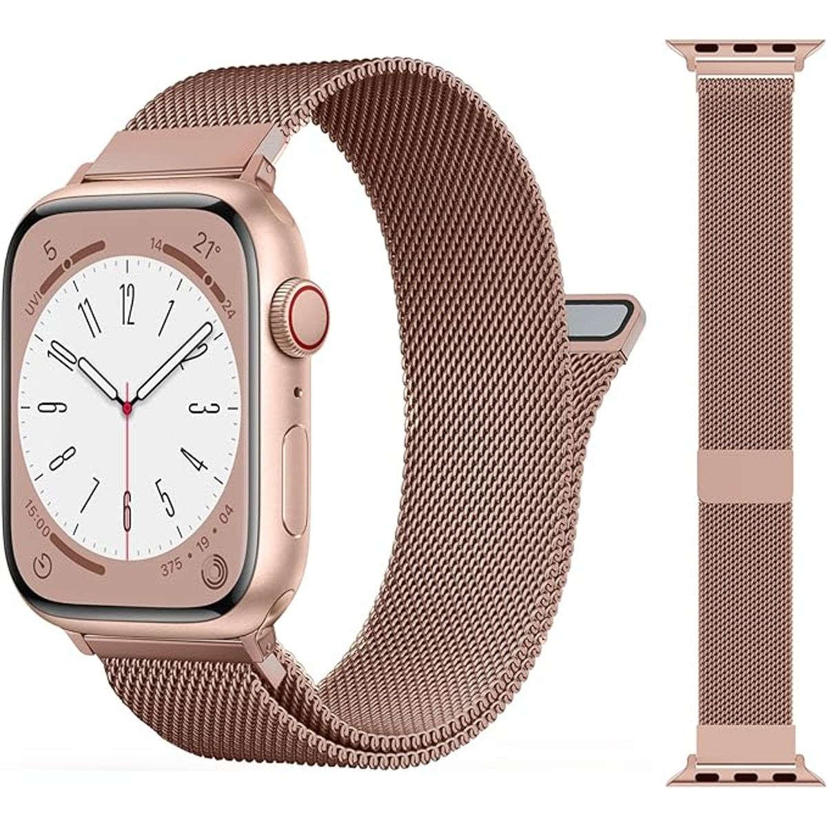 GENERICO - Correa Milanese para Apple Watch 42mm - Oro Rosa