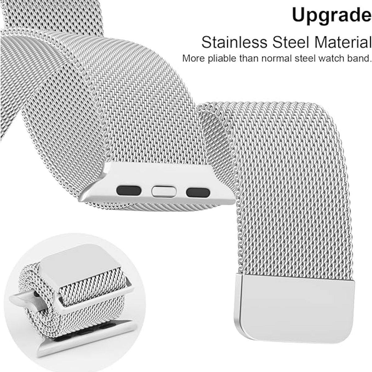 GENERICO - Correa Milanese para Apple Watch 45mm - Plata