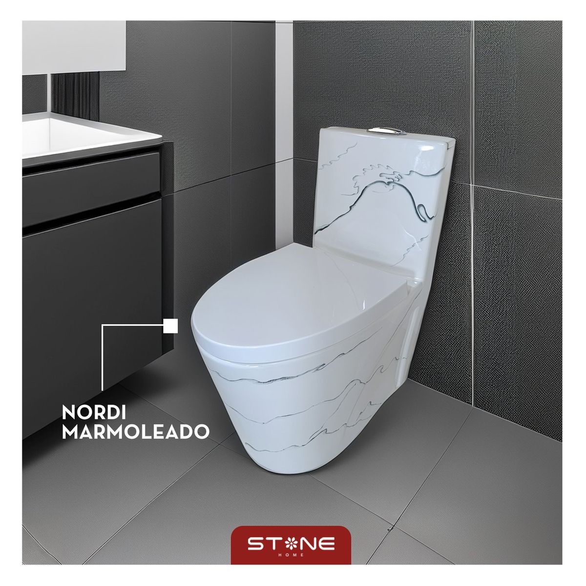 STONE - INODORO MINIMALISTA NORDI BLANCO - MARMOLEADO STONE