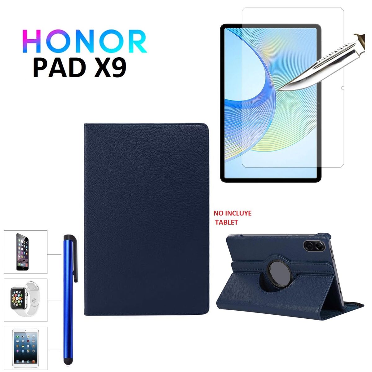 GENERICO - Funda + Mica + Lapiz Optico para Honor Pad X9 11.5 Case Giratoria 360°.