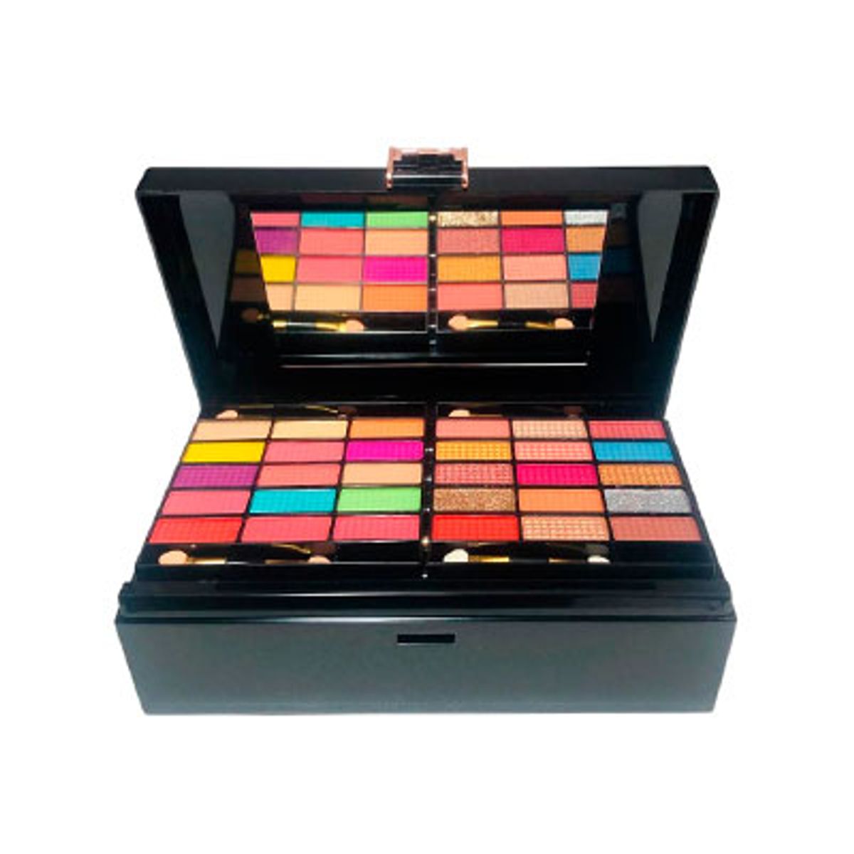 GENERICO - Set de Maquillaje Completo Gold Black Cofre Exclusivo Flower