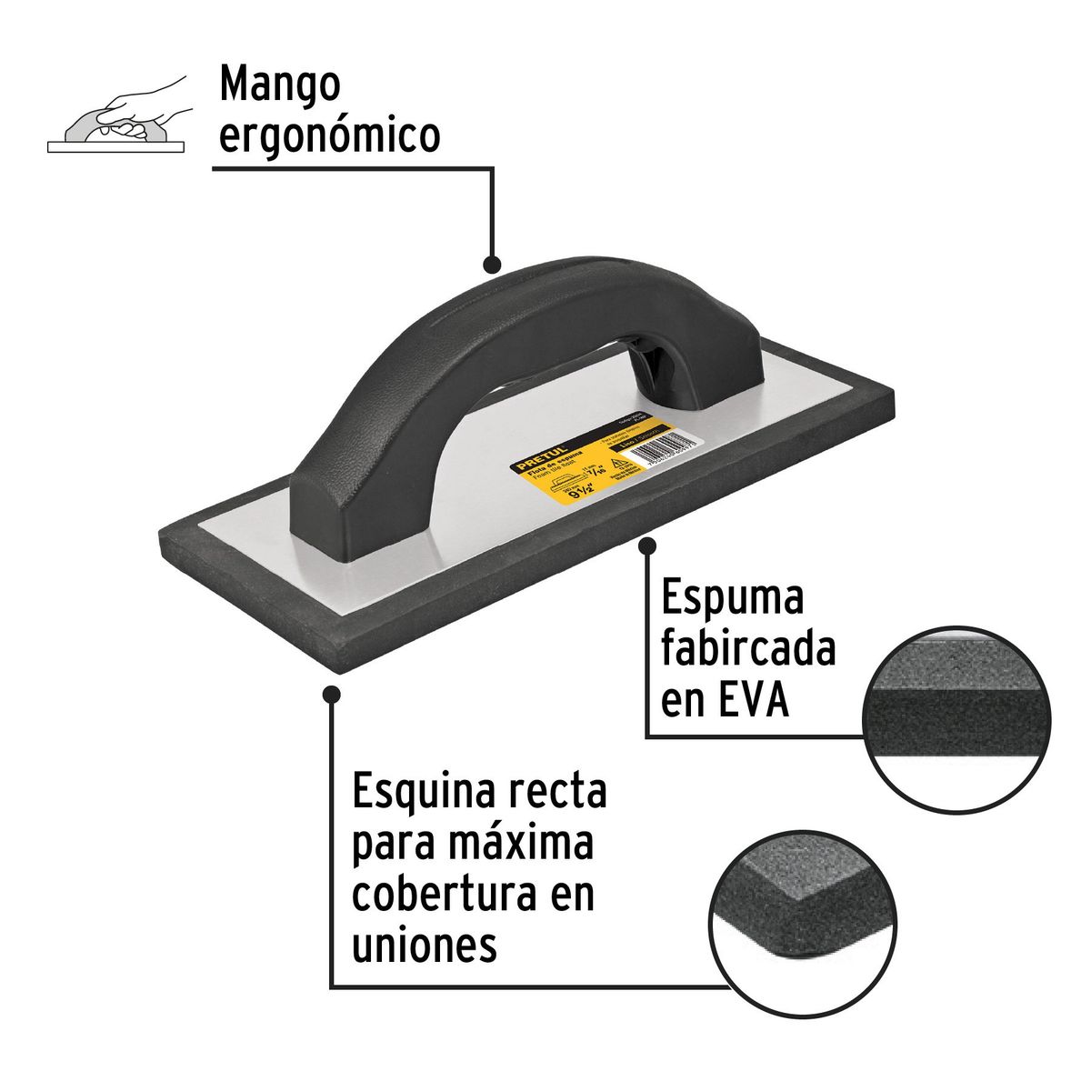 PRETUL - Fraguador de hule mango pvc Pretul