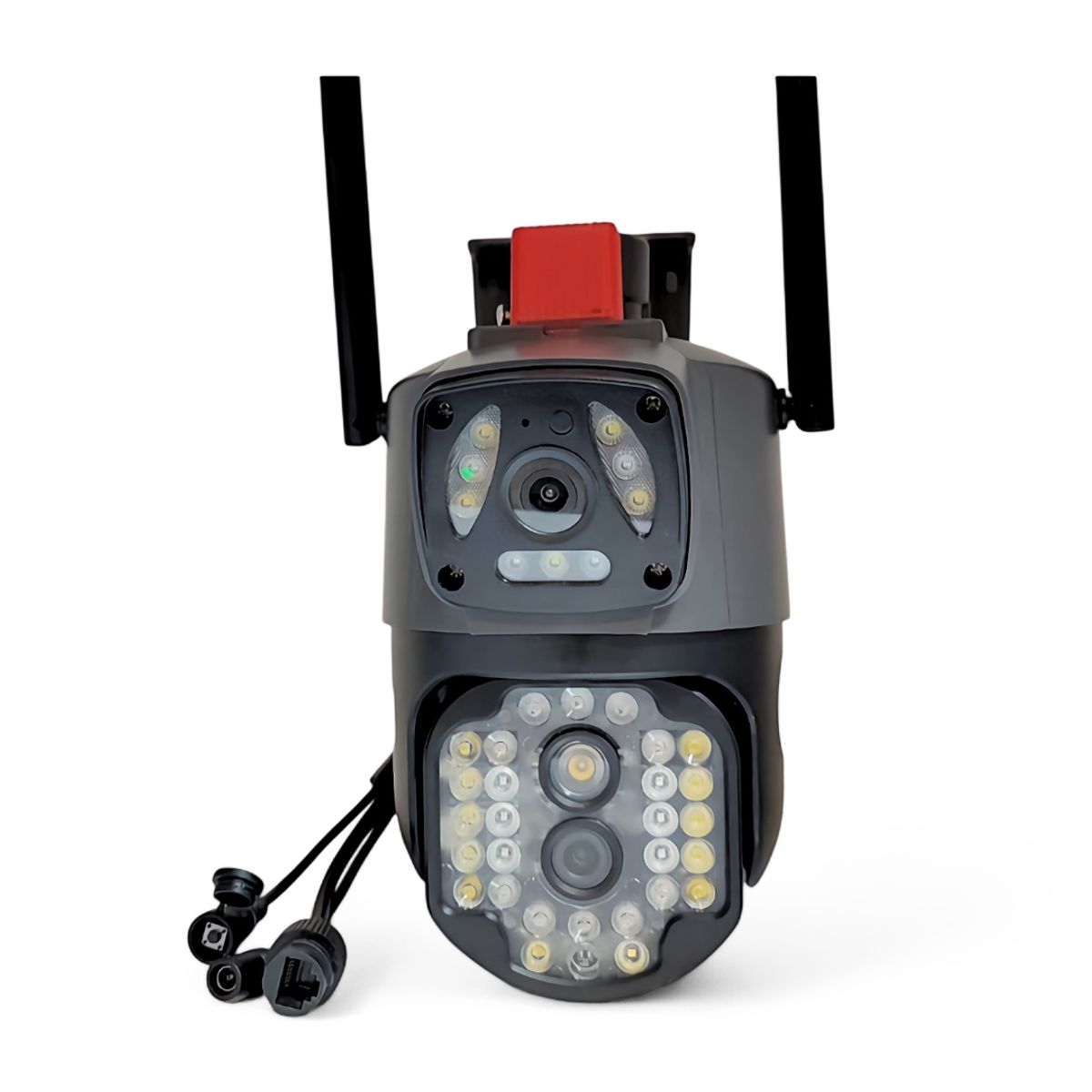 IMPORTADO MC - Cámara Seguridad Doble Lente Ip Wifi 360° Exterior Sirenas Alarma