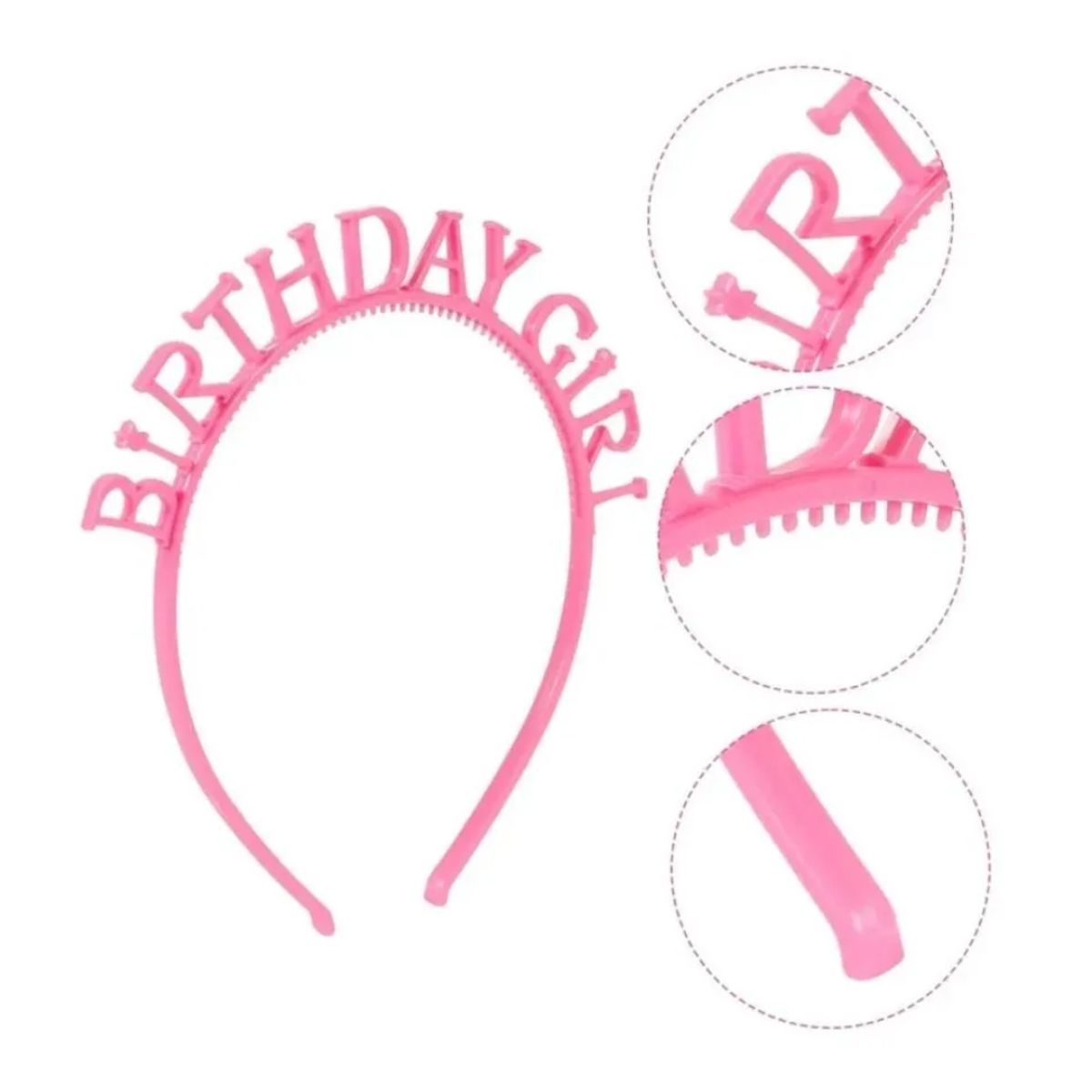 GENERICO - Vincha Feliz Cumpleaños Kawaii Fucsia