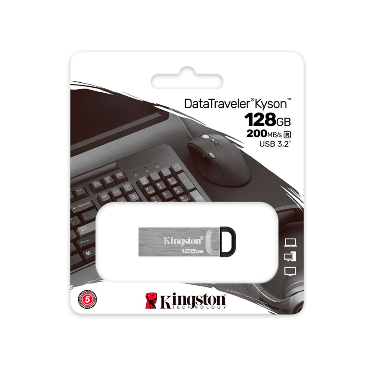 KINGSTON - MEMORIA USB 128GB DTKN 32 PLATEADO KINGSTON PN DTKN128GB