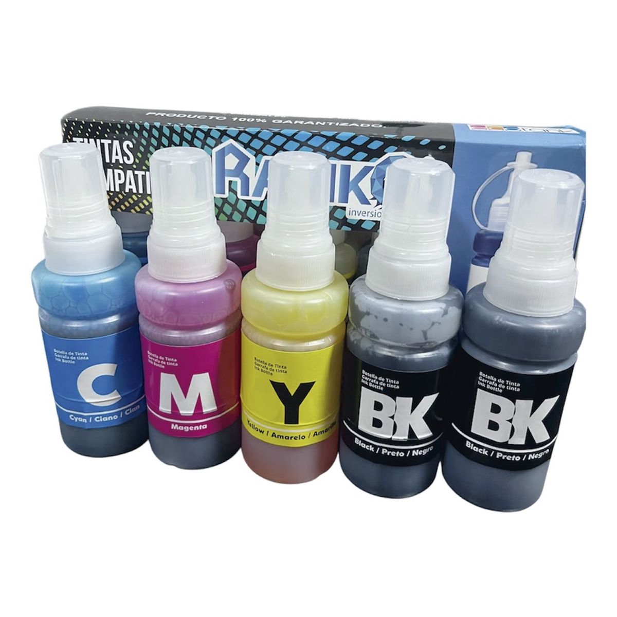 RAMKO - TINTA EPSON 664 COMBO X4 + 1 NEGRA DE REGALO (COMPATIBLE)