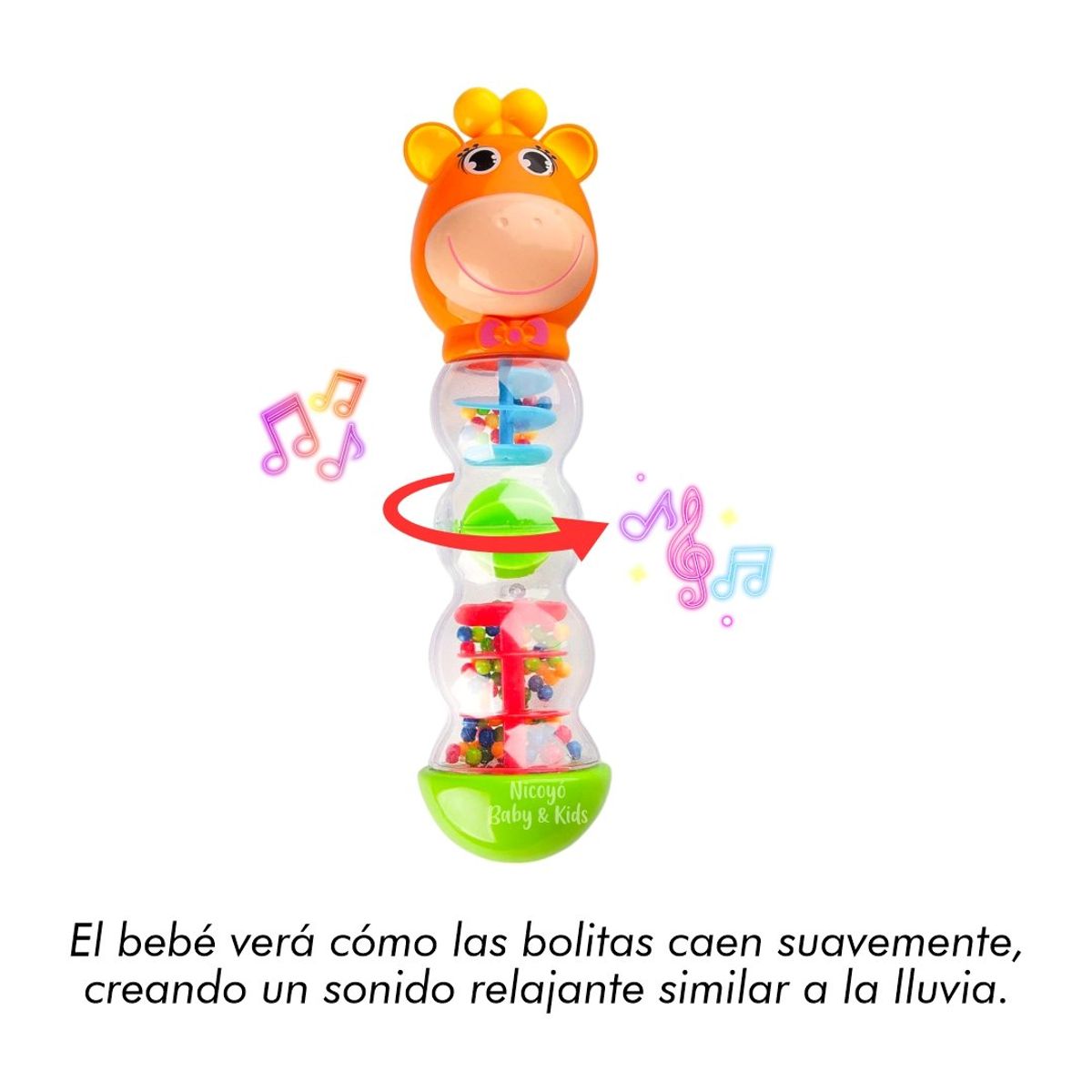 GENERICO - Sonajero Palo de Lluvia para Bebés Diseño Jirafita