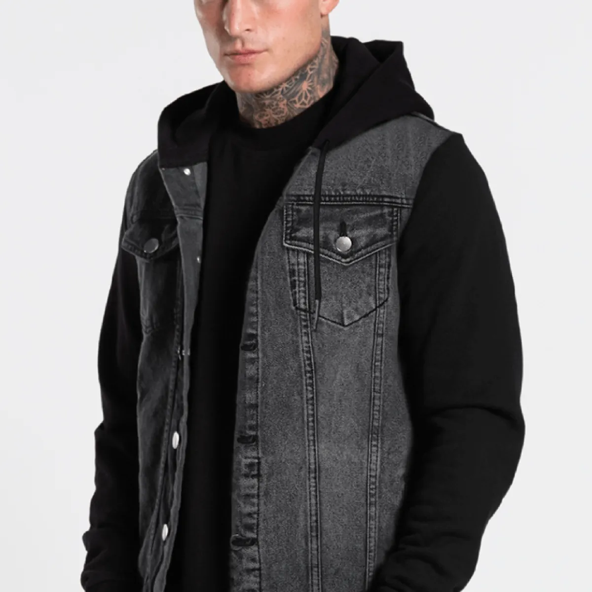 GENERICO - Casaca Jean afranelado Hombre