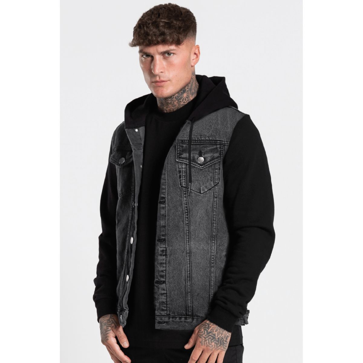 GENERICO - Casaca Jean afranelado Hombre