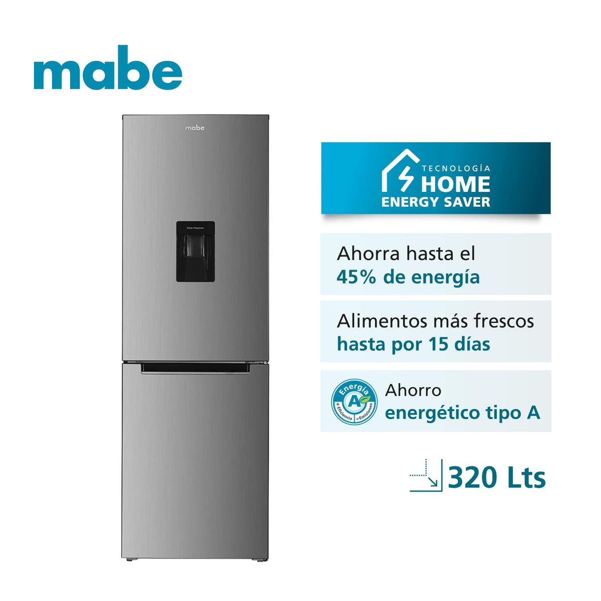 MABE - Refrigeradora BottomFreezer 320L Netos Mabe RMB432PXPRS0