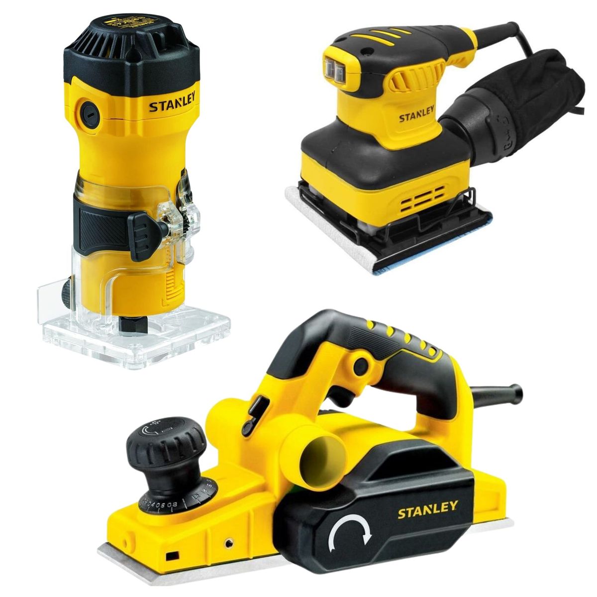 STANLEY - MEGACOMBO Cepillo Eléctrico Fresadora Ruteadora Lijadora orbital