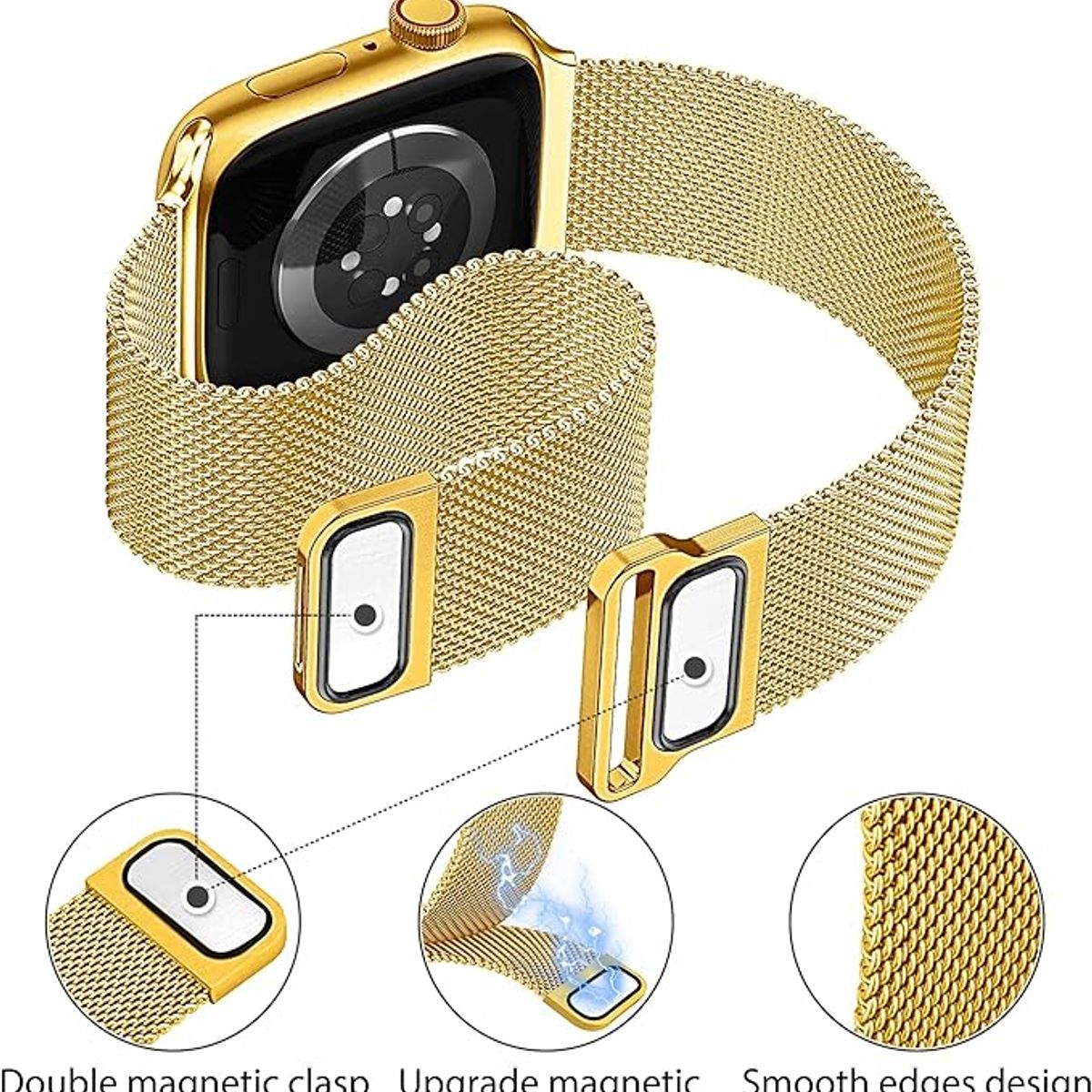 GENERICO - Correa Milanese para Apple Watch 44mm - Dorado