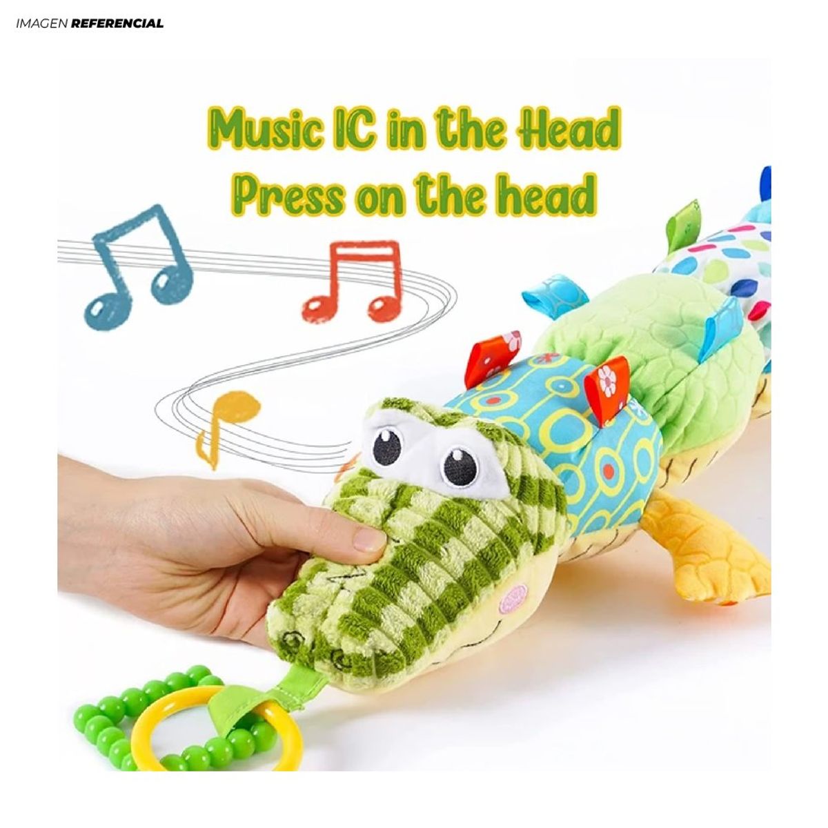 GENERICO - Cocodrilo de Peluche Suave para Bebé con Texturas