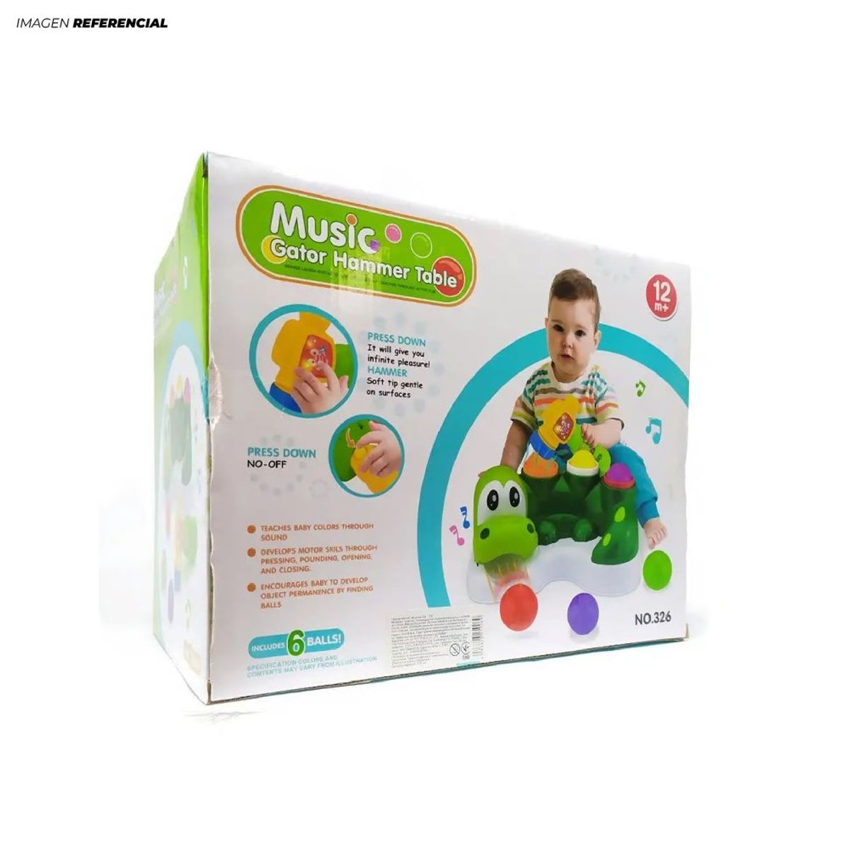 GENERICO - Juego de Estimulación Didáctico Cocodrilo Luz Música Bebé