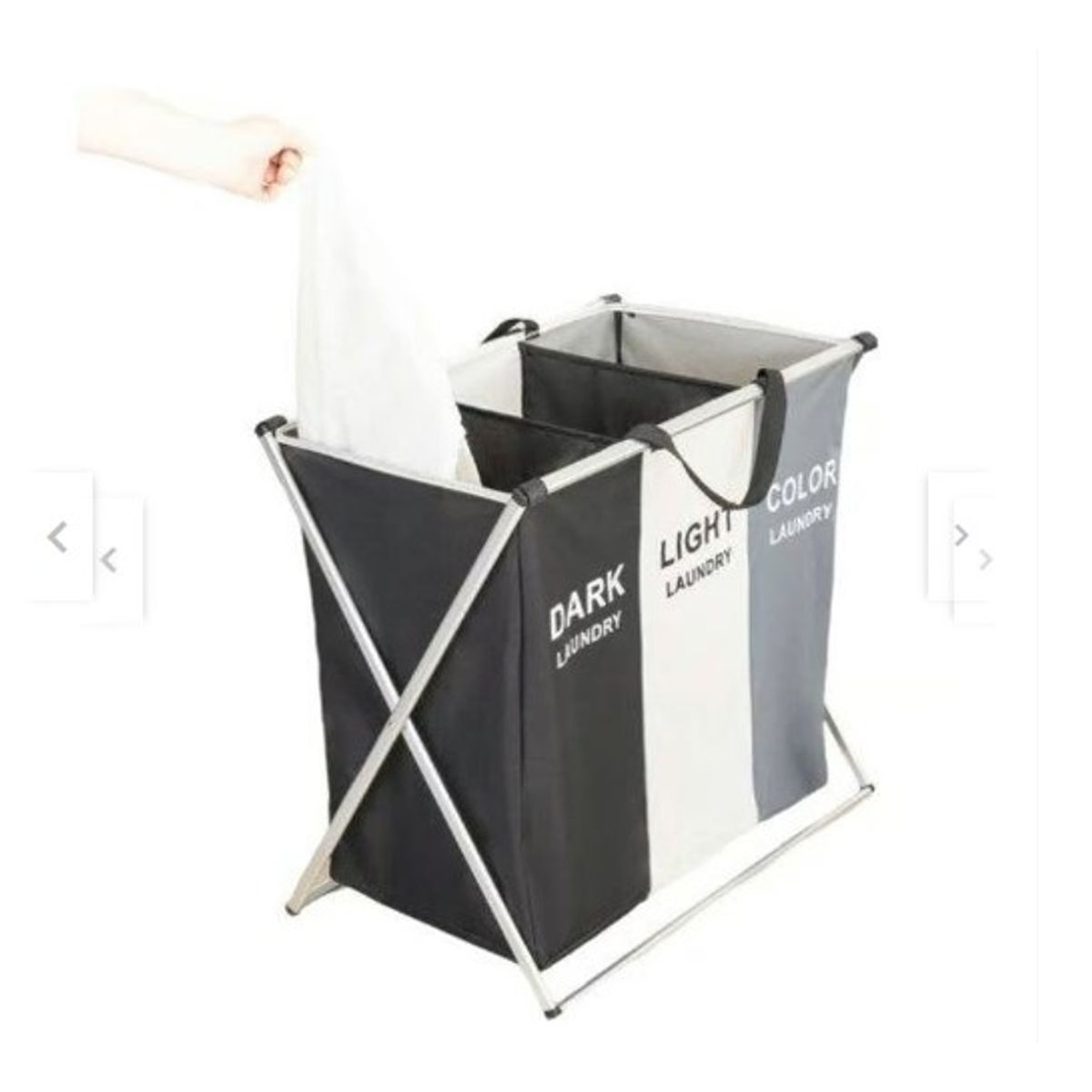 GENERICO - Cesto de 3 divisiones para lavandería, dormitorio plegable