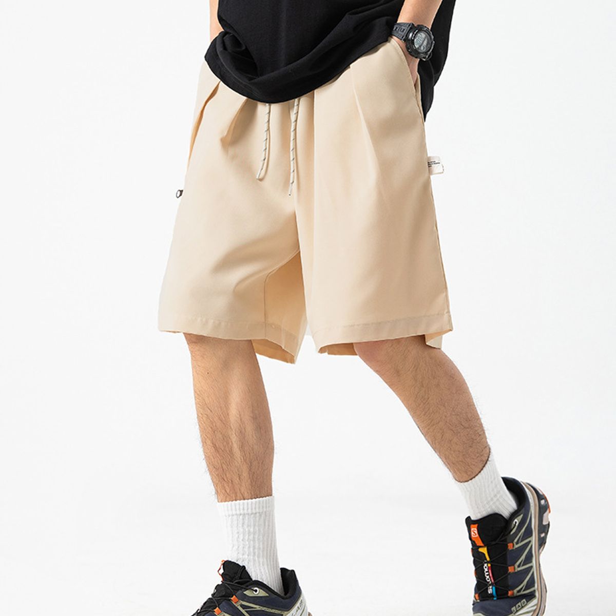 BLWOENS - Pantalones cortos casuales de verano para hombres - Beige