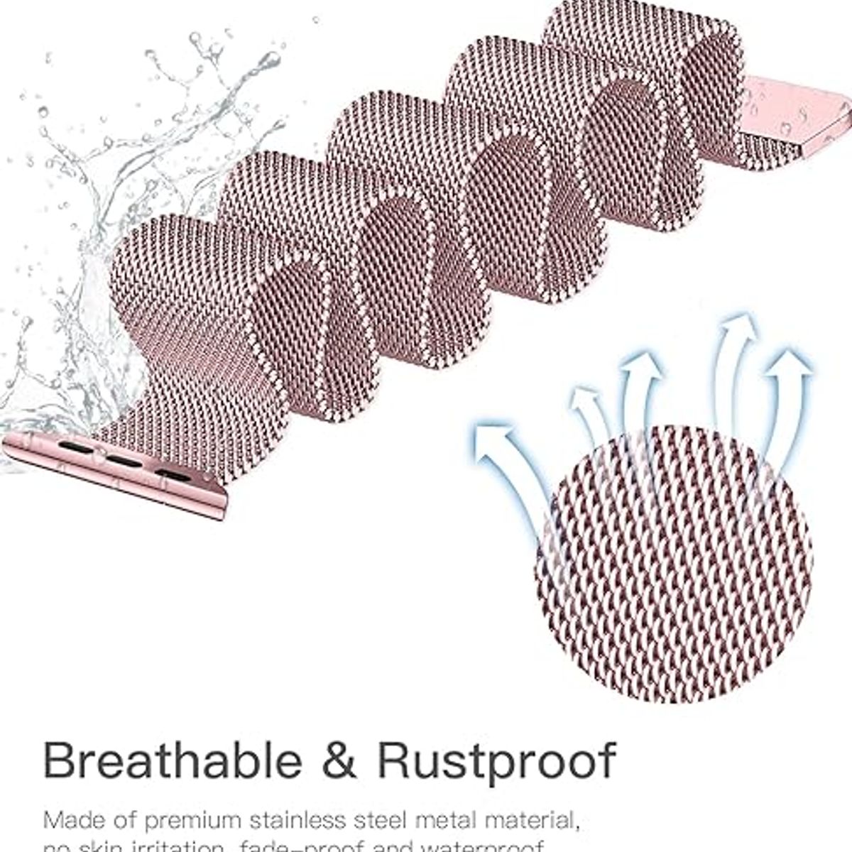 GENERICO - Correa Milanese para Apple Watch 45mm - Rosado