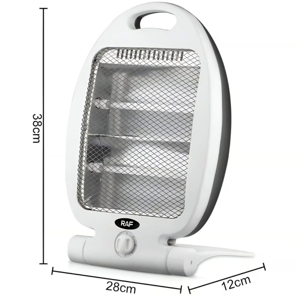 OEM - ESTUFA DE QUARZO 800W BLANCO 2 NIVELES CON PROTECION ANTICAIDAS RAF