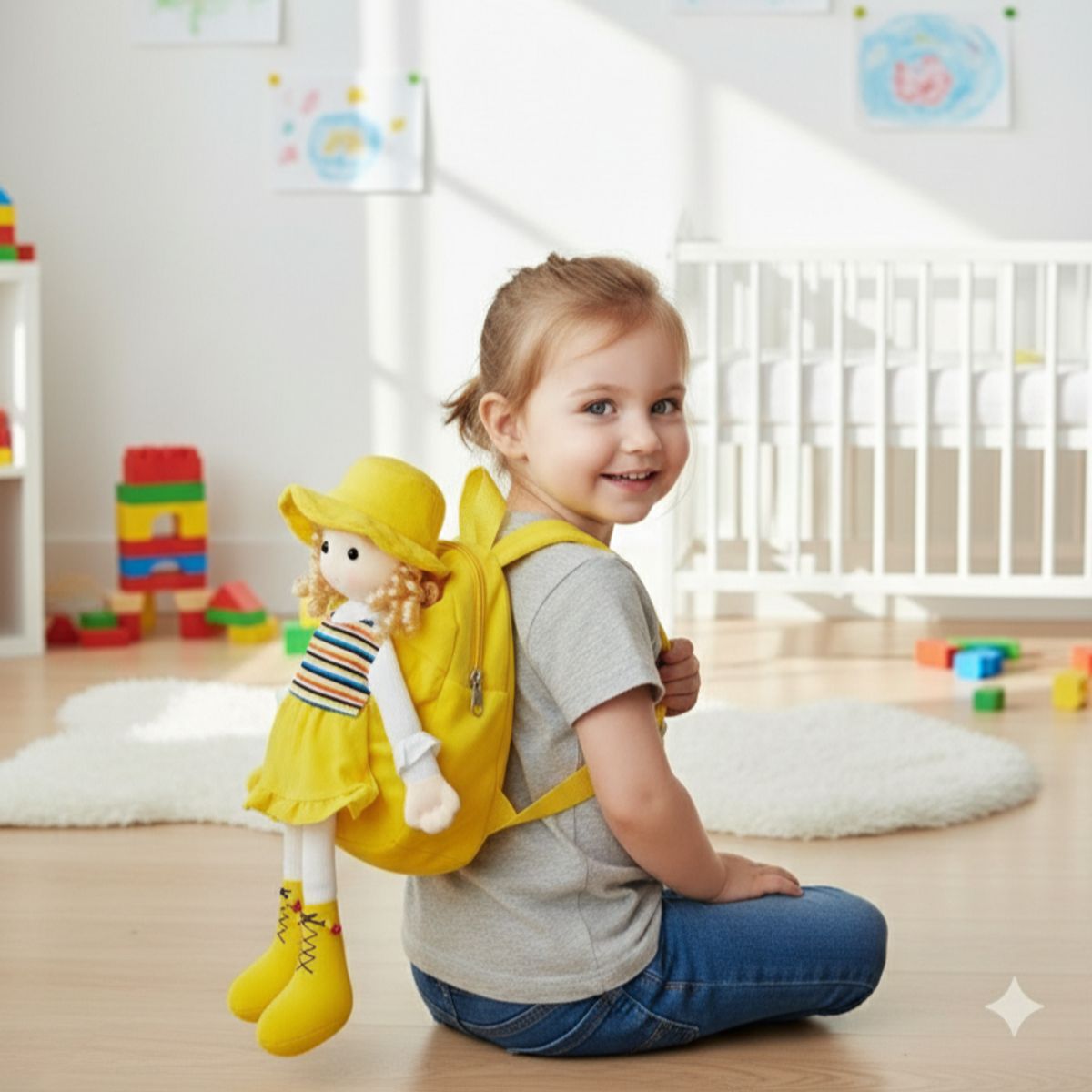 GENERICO - Mochila Muñeca Musical Color Amarillo